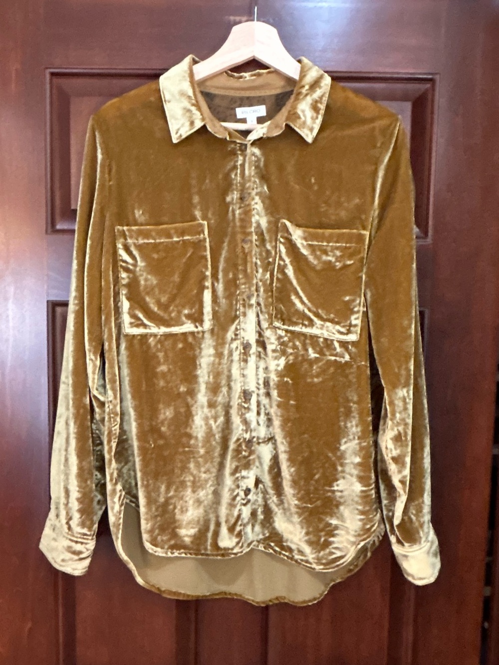 NWT Women’s Pilcro by Anthropologie Crushed Velvet Button Front Shirt Blouse S - Picture 7 of 8